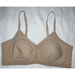 HONEYLOVE Silhouette Bra Peachy Nude Beige Size Large L Wireless Comfort